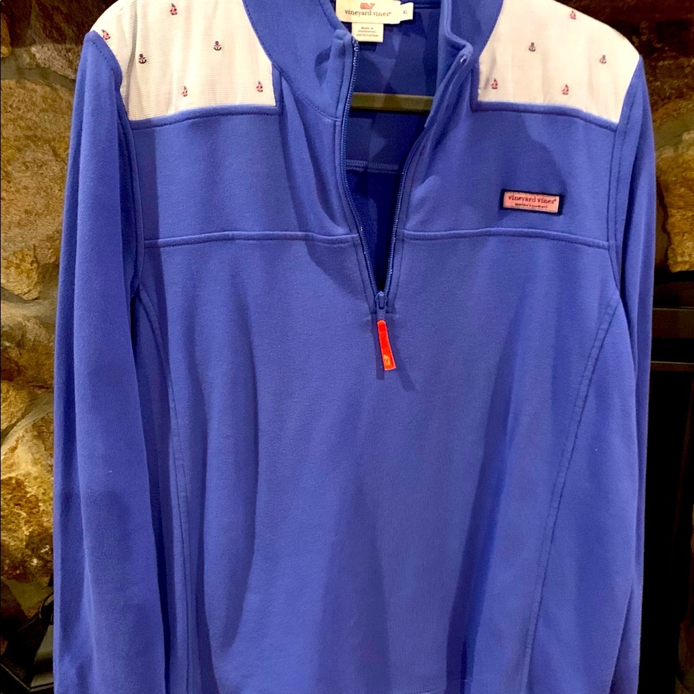 EUC Vibrant blue Vineyard Vines 3/4 zip pullover shirt